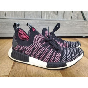 Adidas NMD R1 Stealth StIt Pack PrimeKnit Black Pink Running Shoe Size Mens 9.5
